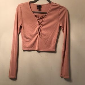 Free Press Pink Strappy Crop Top